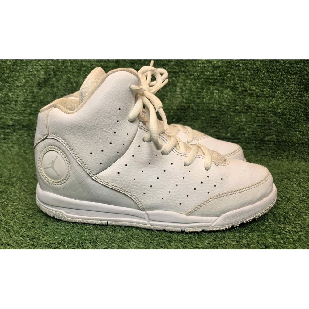 Youth Size 5Y Nike Air Jordan Flight Triple White Basketball Sneakers